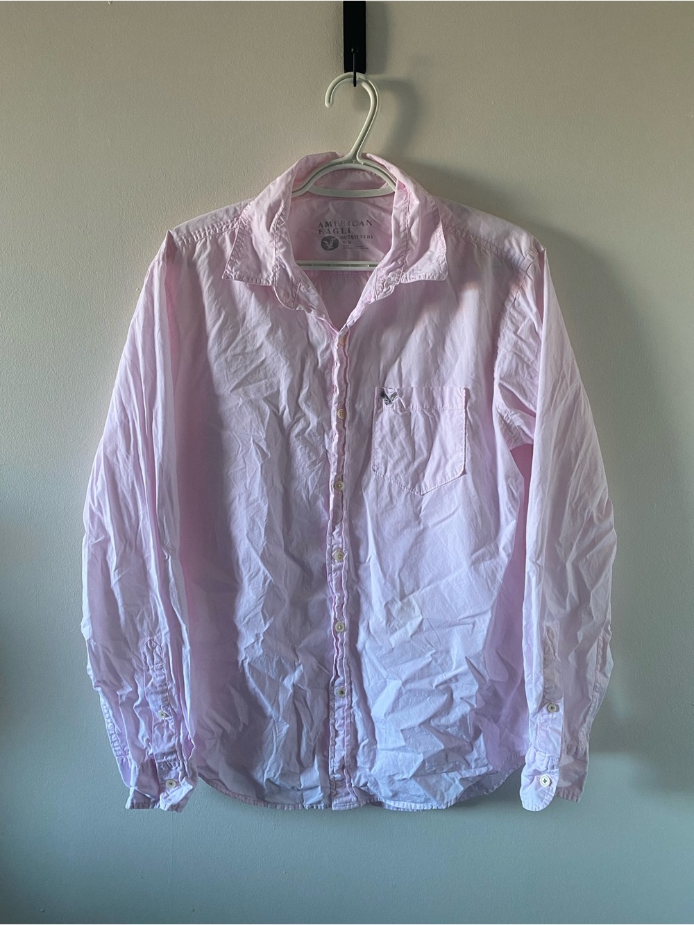 American Eagle Outfitters Light Pink Button-Down Shirt